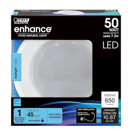 Feit Electric Feit Enhance White 5 in. W LED Retrofit Recessed Lighting 7.2 W LEDG2R4/950CA